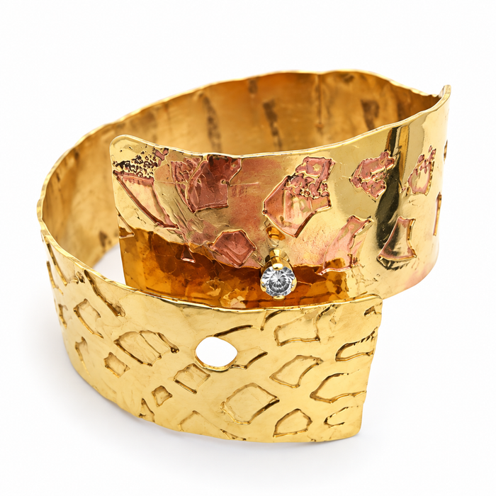 Leopard Print Etched Cuff