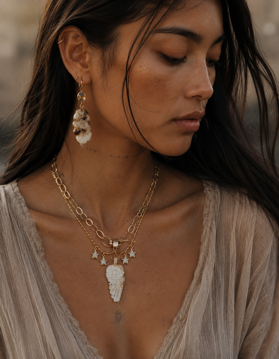 Geode Quartz Drop Earrings