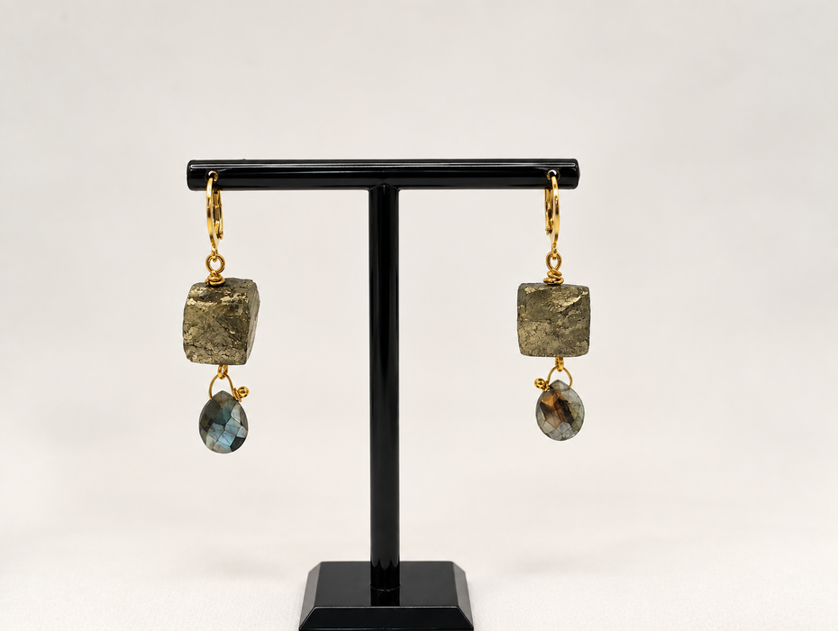 Pyrite Drop Earrings