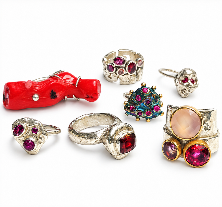 Garnet 3-Stone Ring