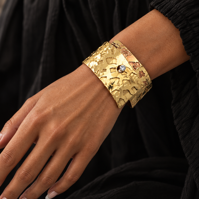 Leopard Print Etched Cuff