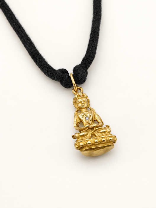 Brass Diamond Buddha Necklace