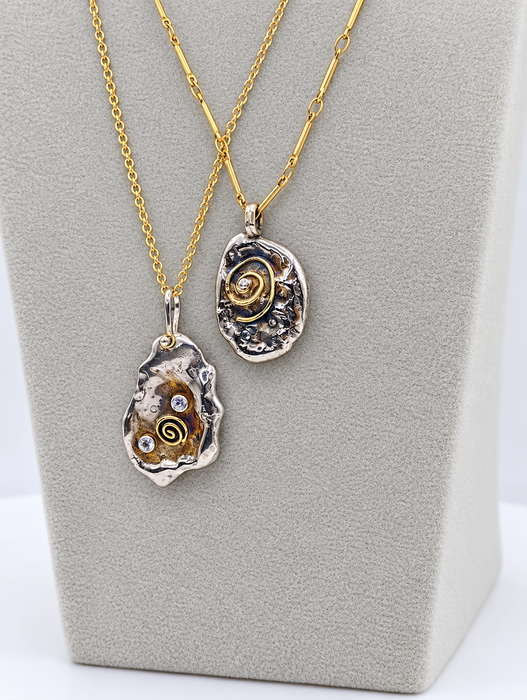 Oval Spiral Pendant Necklace