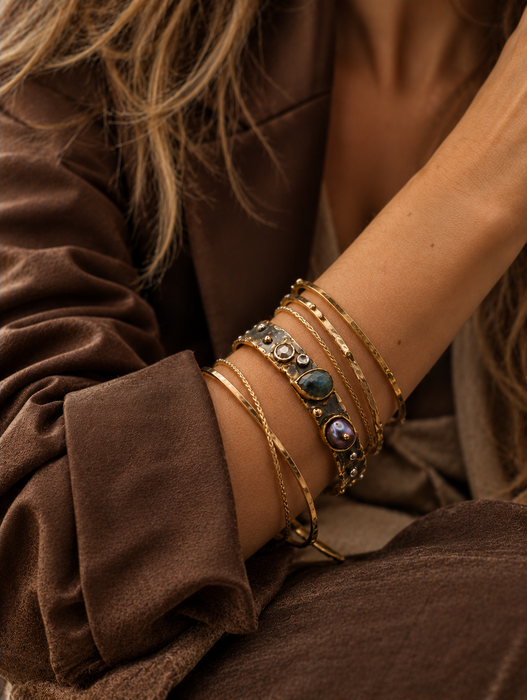 Labradorite Pearl Cuff