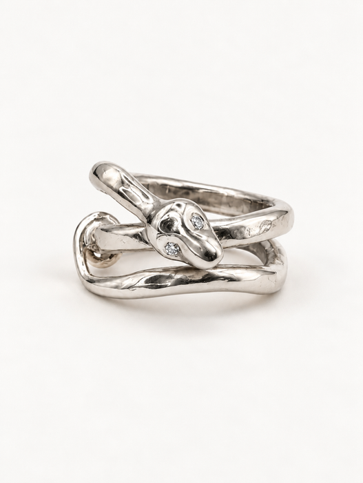 Diamond Eyes Snake Ring