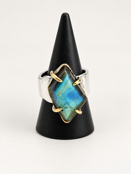 Labradorite Ring on Sterling Band