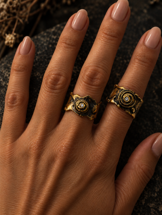 Diamond Spiral Rings