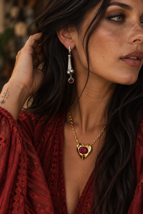 Garnet Bone Earrings