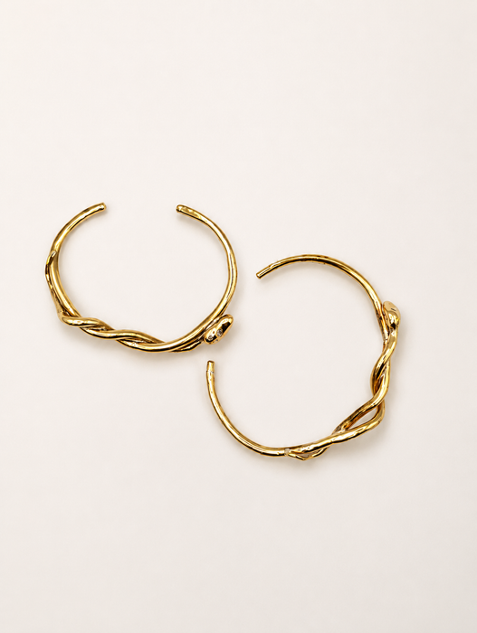 Snake Cuff with Diamond or Emerald Eyes