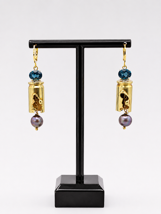 London Blue Topaz Bullet Earrings