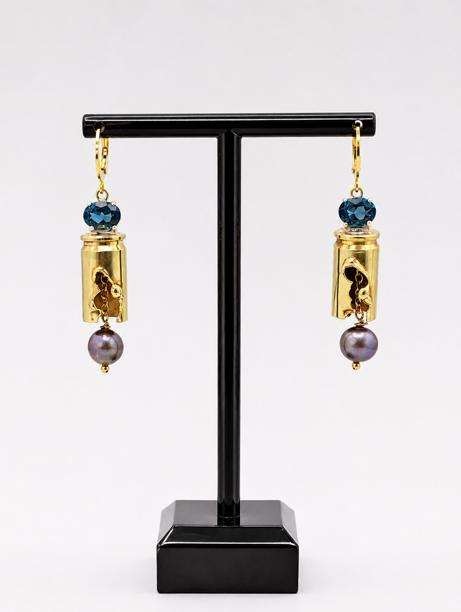 London Blue Topaz Bullet Earrings