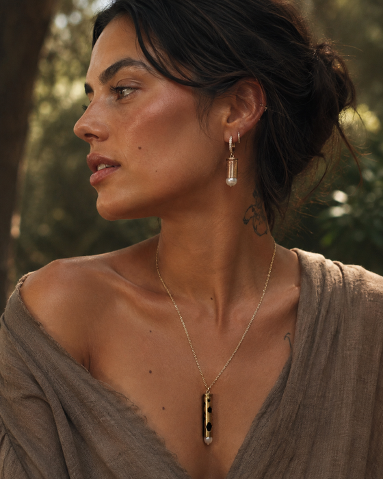 Bullet Pearl Earrings