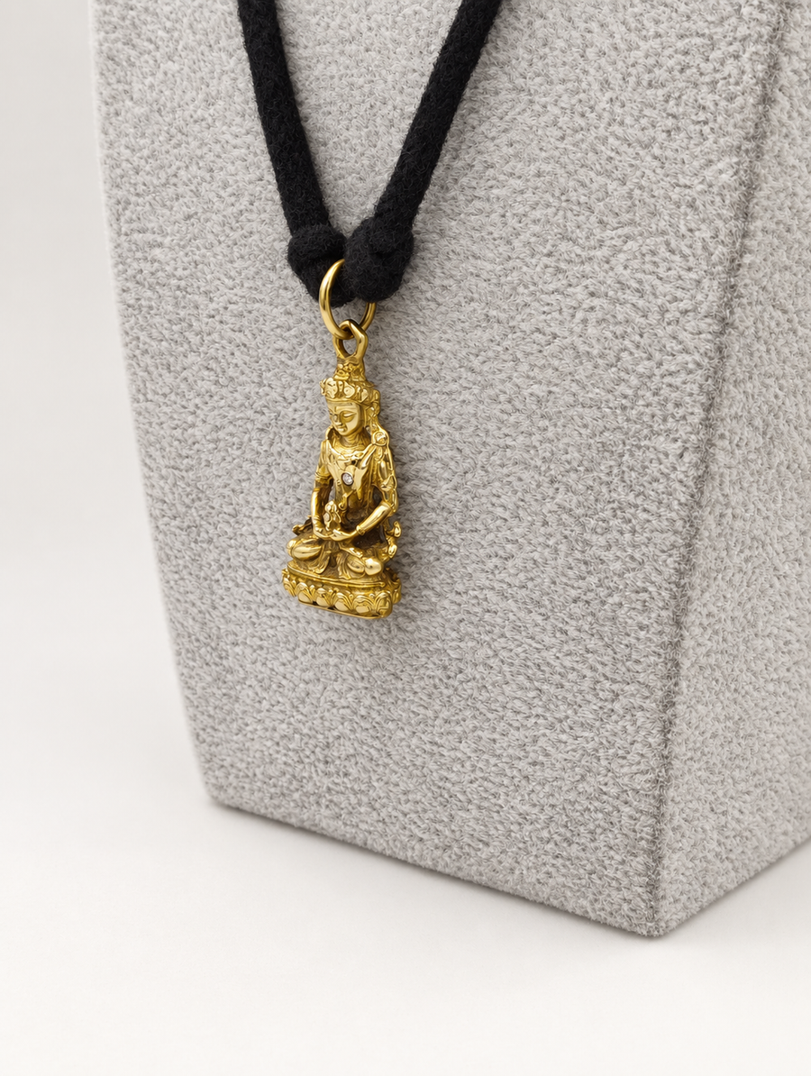 Brass Diamond Buddha Necklace