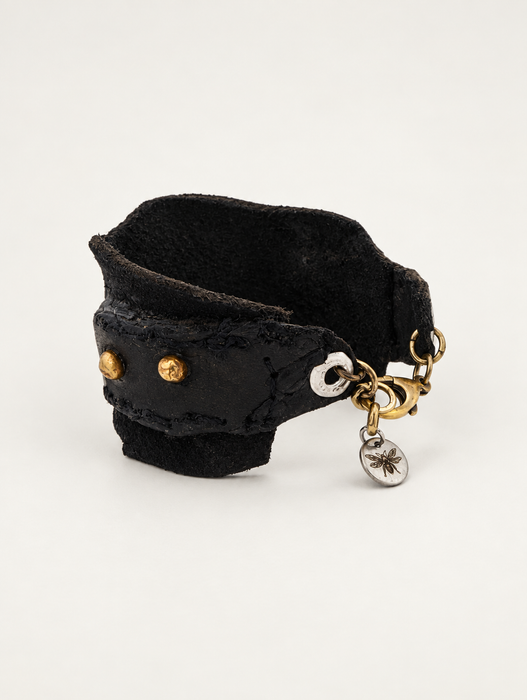 Geode Diamond and Leather Cuff