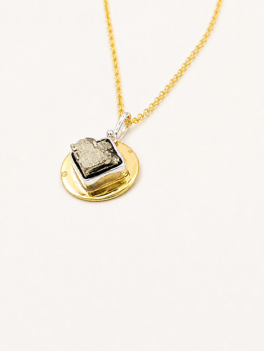 Pyrite Disk Pendant Necklace
