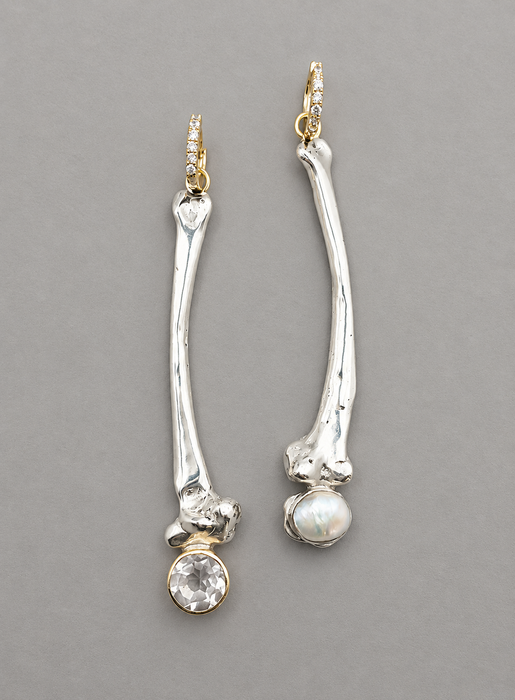 Silver Bone Earrings