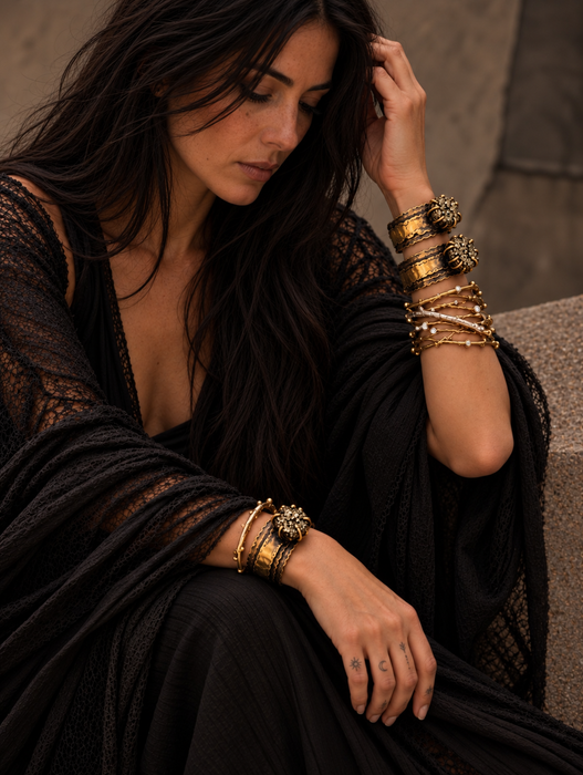 Pyrite Brass Cuff