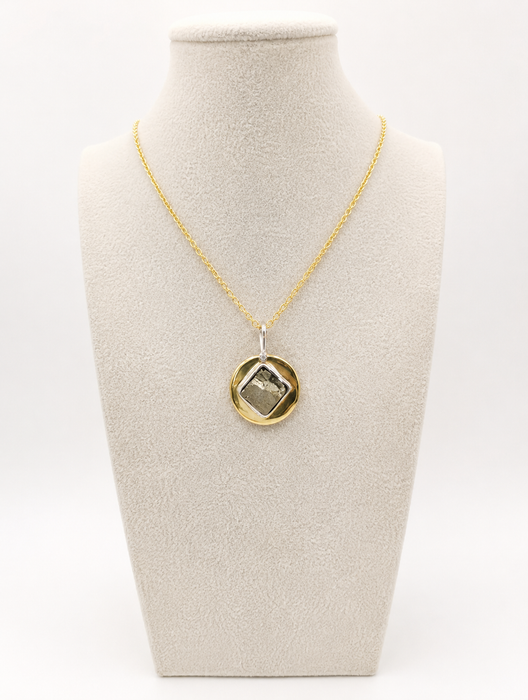 Pyrite Disk Pendant Necklace