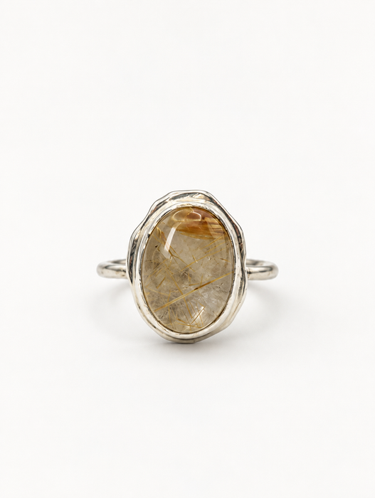 Golden Rutilated Quartz Ring