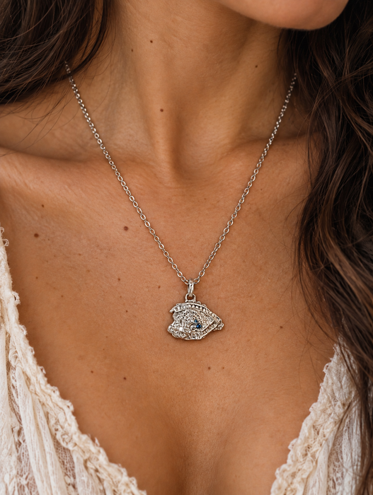 Sapphire Evil Eye Pendant Necklace