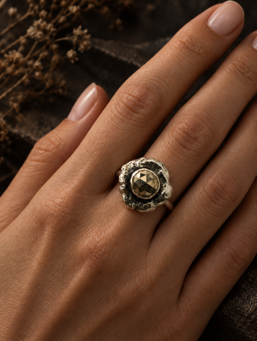 Pyrite Mirrorball Ring