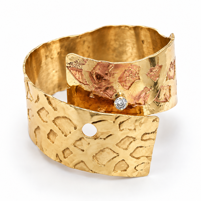 Leopard Print Etched Cuff