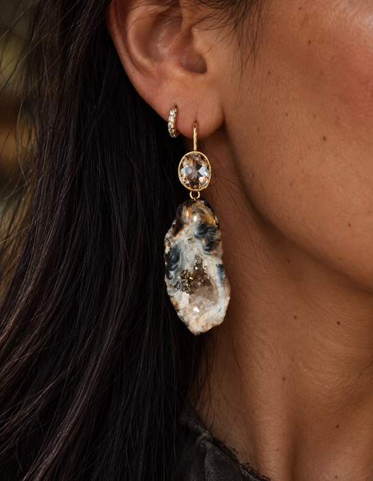 Geode Quartz Drop Earrings