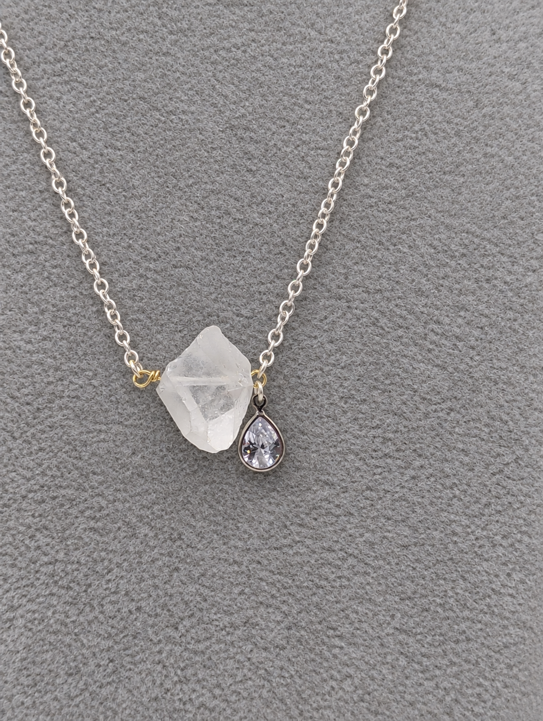 Rock Crystal Teardrop Necklace– Nectar Jewelry