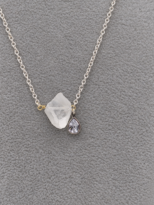 Rock Crystal Teardrop Necklace