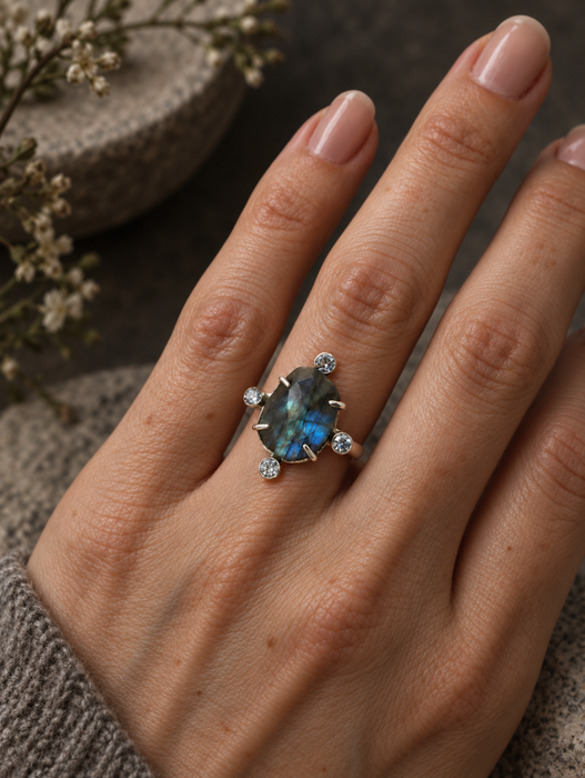 Labradorite Quartz Ring