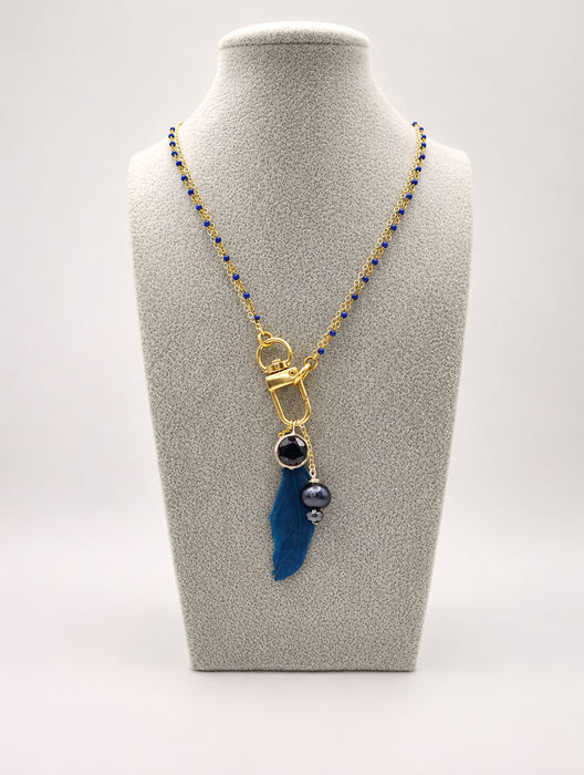 Blue Feather Blue Topaz Necklace