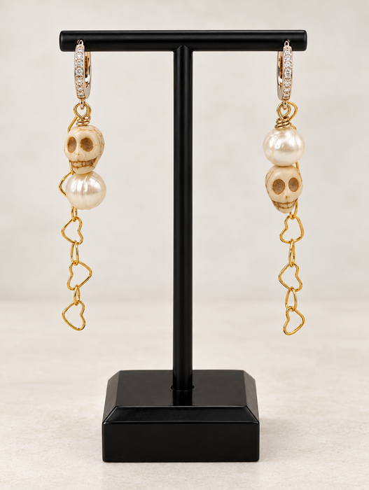 Ivory Skull Earrings