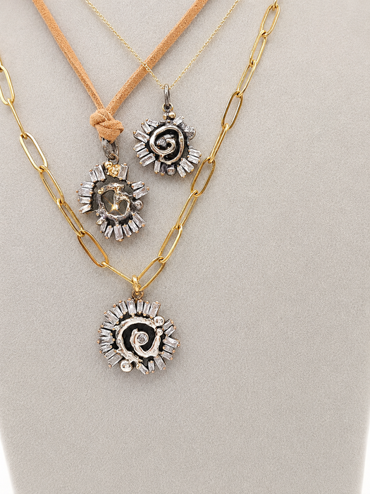 Spiral Teardrop Pendant Necklace