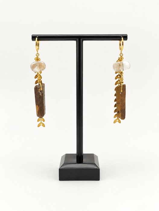 Gold Quartz Earrings