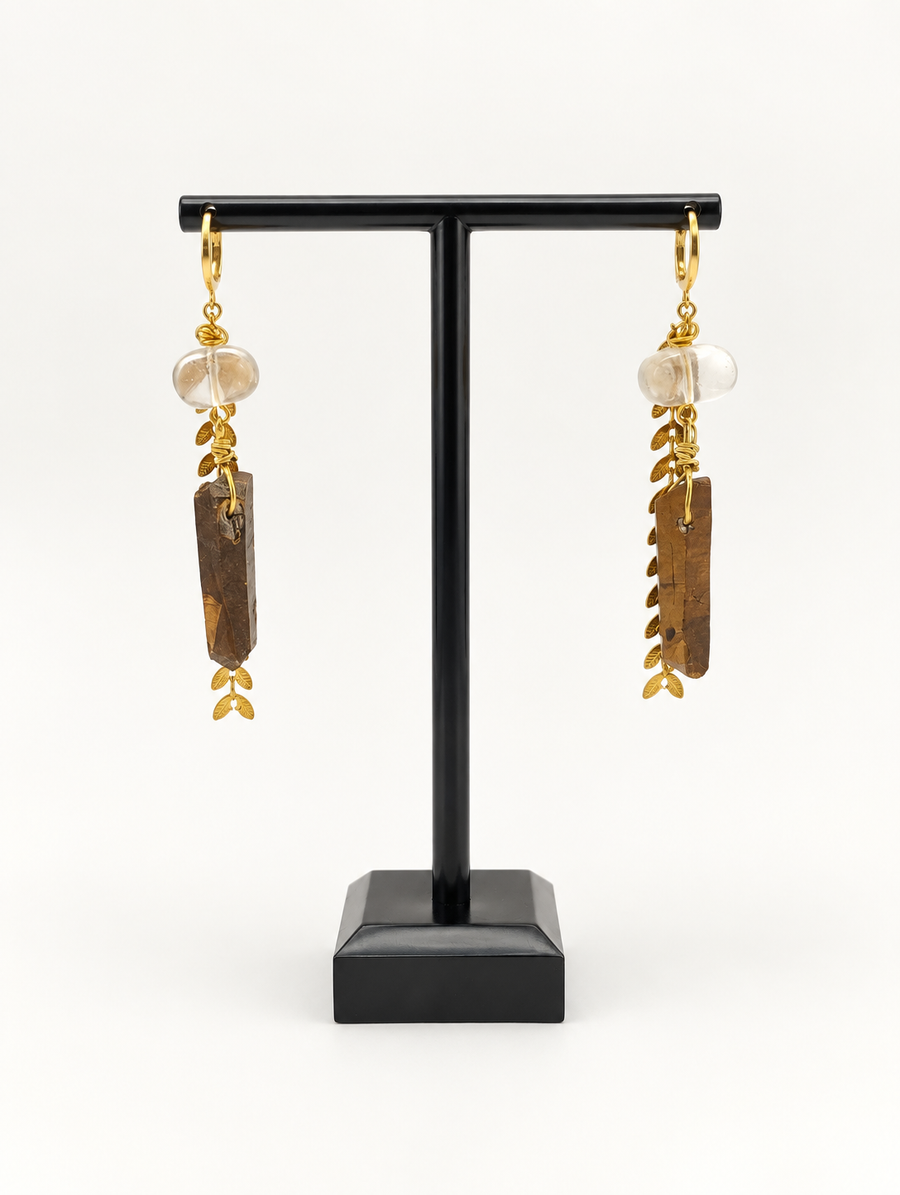 Gold Quartz Earrings