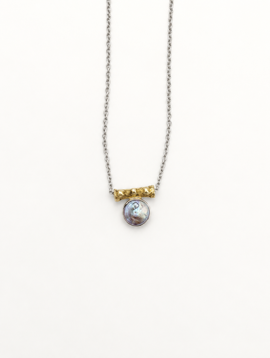 Silver Coin Pearl Necklace