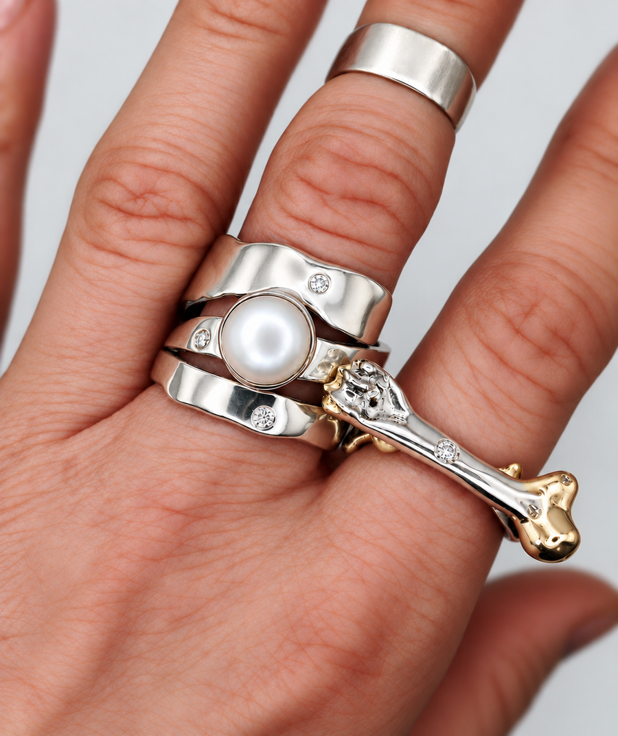 Bone Diamond Ring