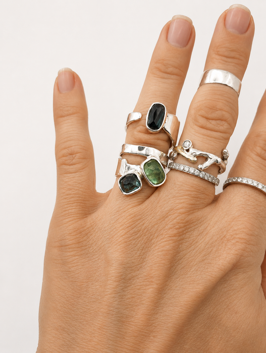 Green Tourmaline Offset Ring #2