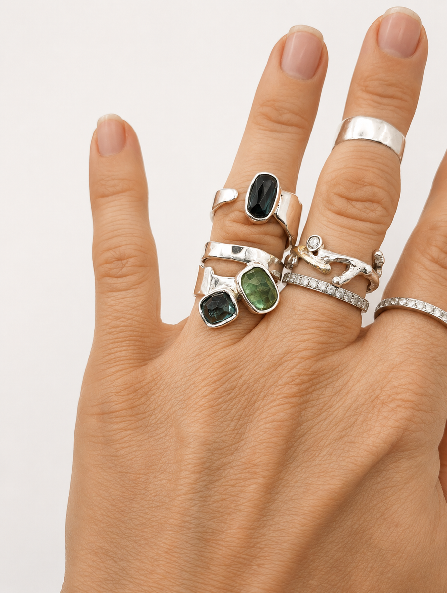 Green Tourmaline Bypass Ring