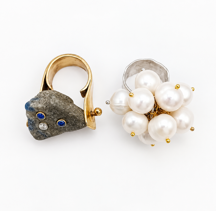 Pearl Cluster Rings