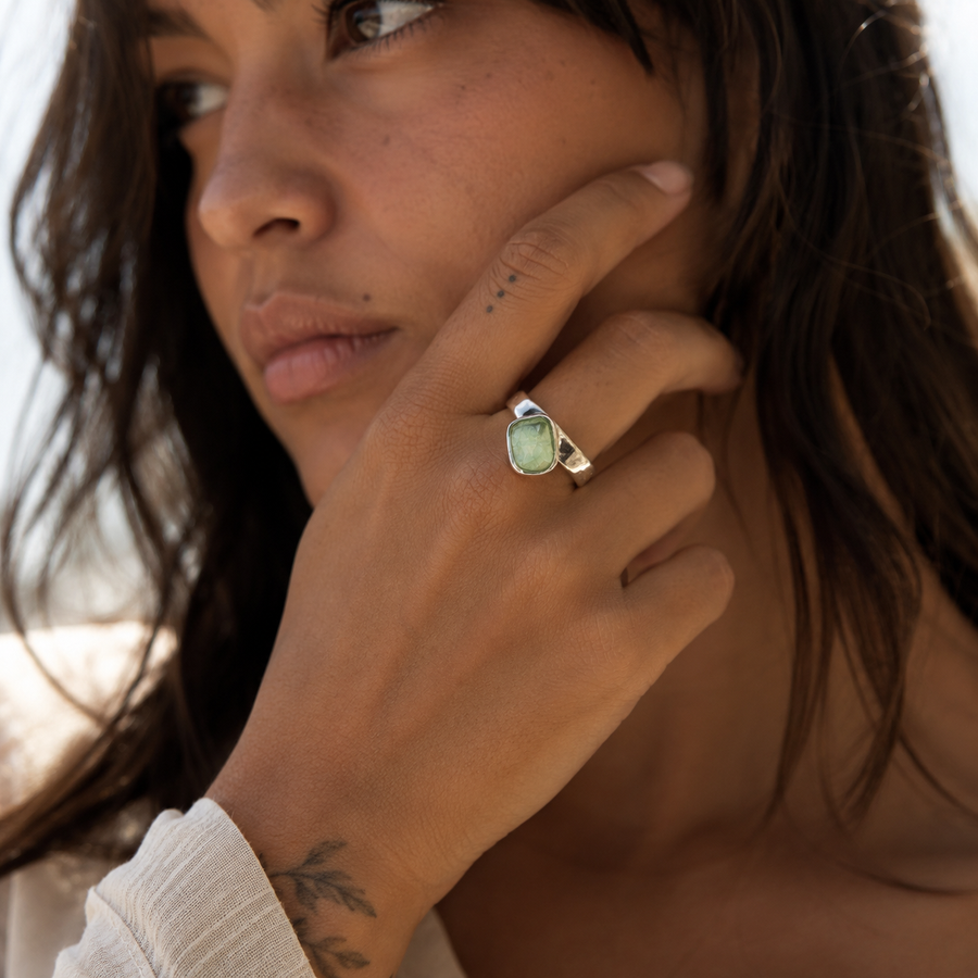 Green Tourmaline Offset Ring #1