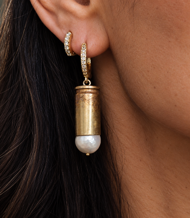 Bullet Pearl Earrings