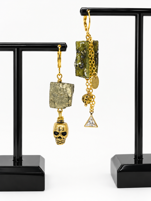 Green Roman Glass Earrings