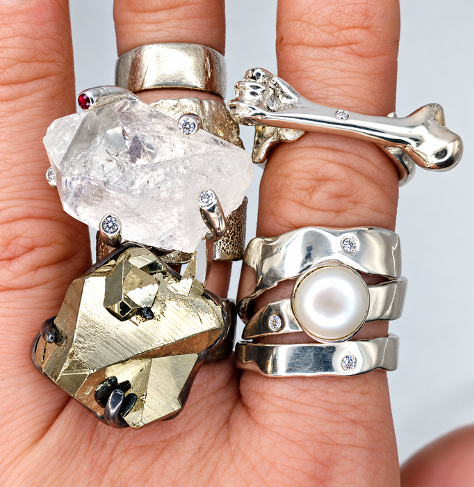 Bone Diamond Ring