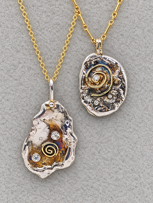 Oval Spiral Pendant Necklace