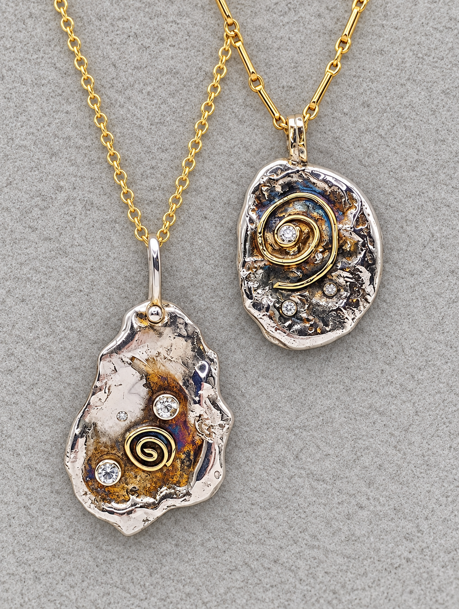 Oval Spiral Pendant Necklace