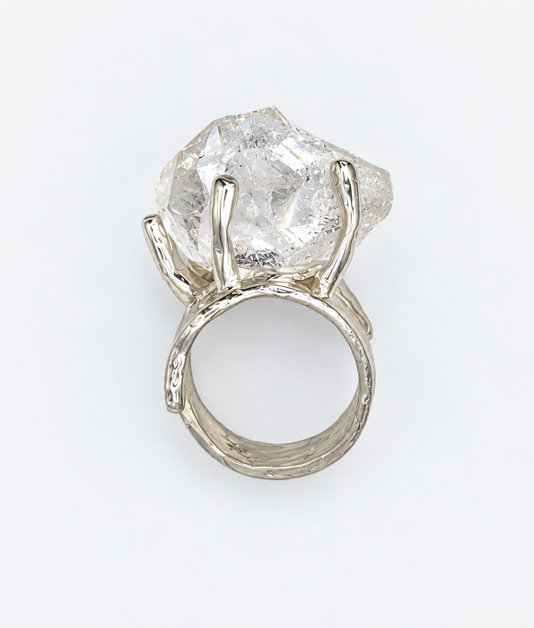 Rock Quartz Diamond Ring