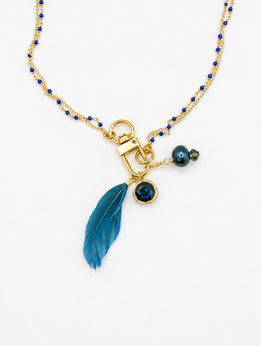 Blue Feather Blue Topaz Necklace