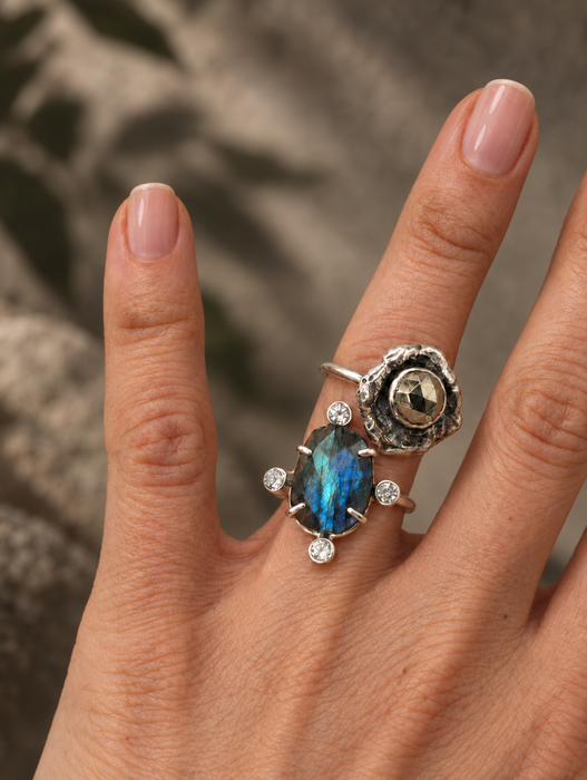 Labradorite Quartz Ring