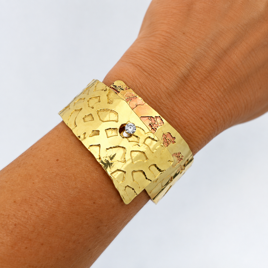Leopard Print Etched Cuff